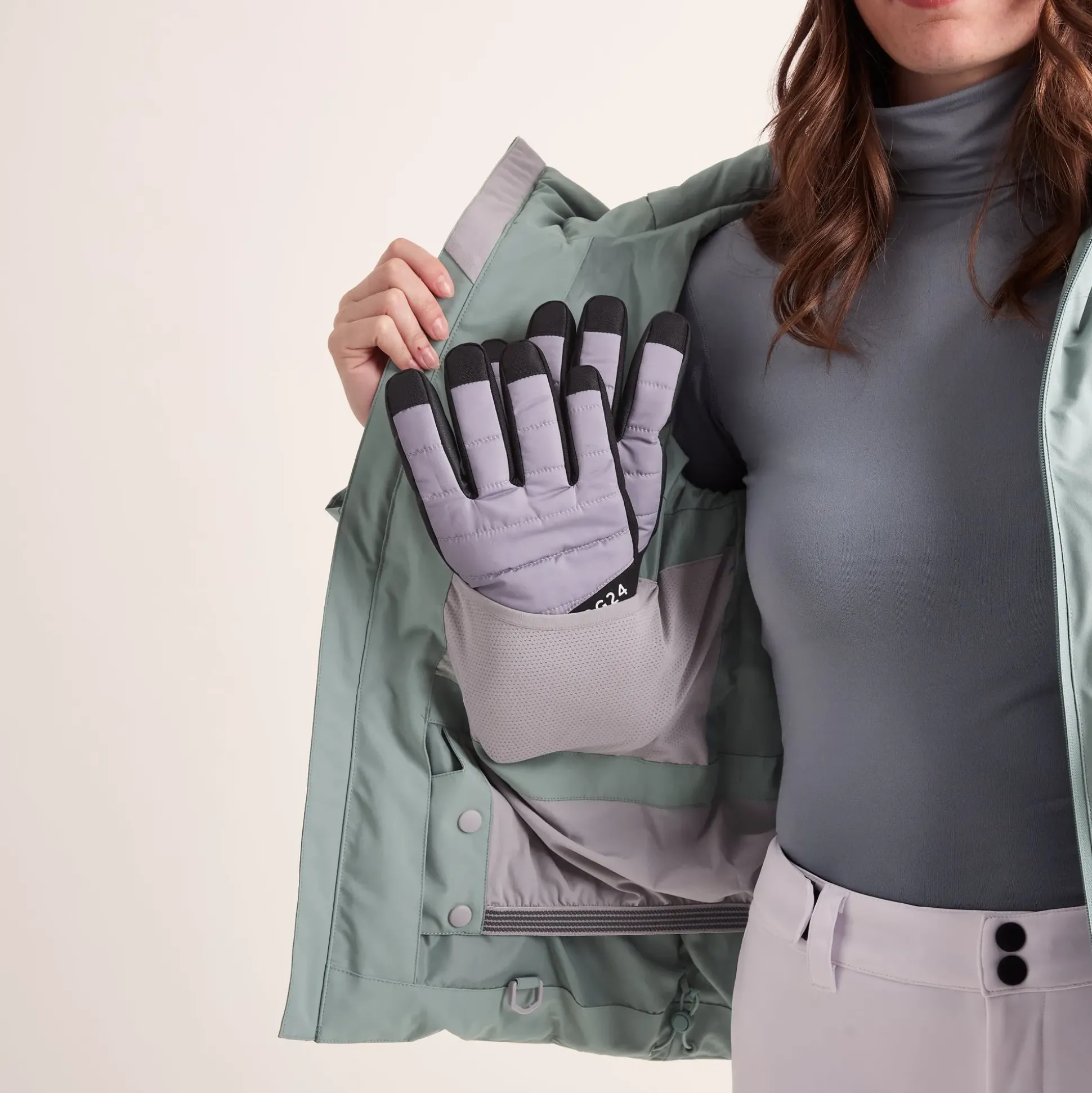 Orelle Womens Insulated Ski Jacket - Mist Grey
