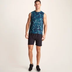 Pablo Mens Performance Vest - Inky Blue Pixel Print