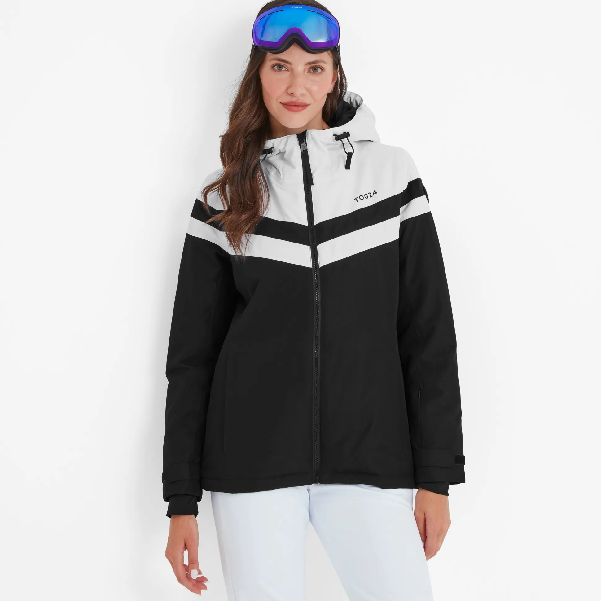 Panorama Womens Ski Jacket - Black/Optic White