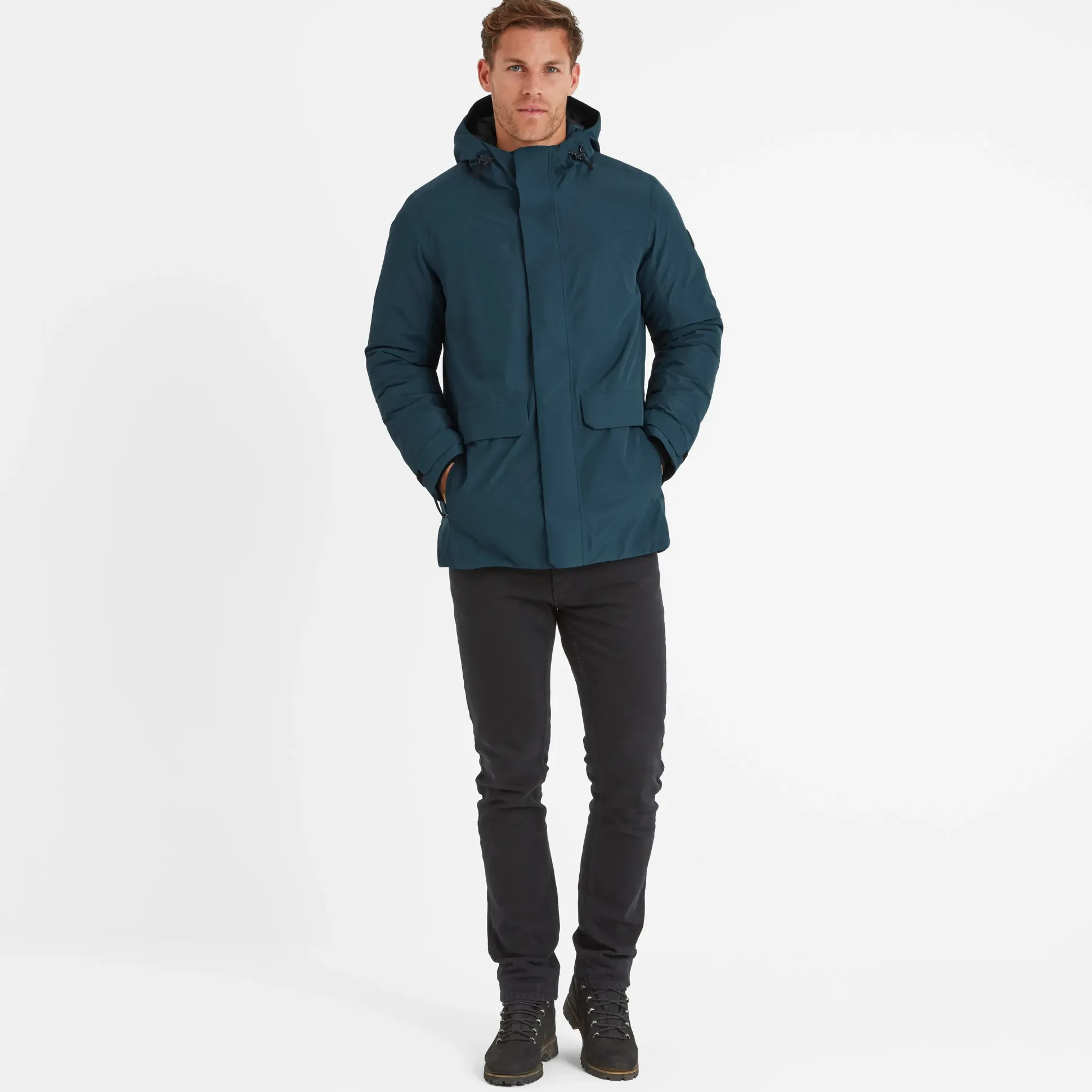 Pawter Mens Waterproof Down Parka - Petrol Green
