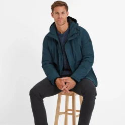Pawter Mens Waterproof Down Parka - Petrol Green