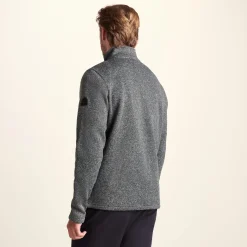 Pearson Mens Knitlook Quarter Zip Fleece - Dark Grey Marl