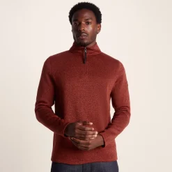 Pearson Mens Knitlook Quarter Zip Fleece - Clay Marl