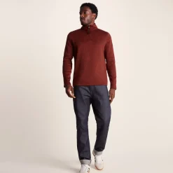 Pearson Mens Knitlook Quarter Zip Fleece - Clay Marl