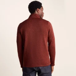 Pearson Mens Knitlook Quarter Zip Fleece - Clay Marl