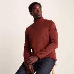 Pearson Mens Knitlook Quarter Zip Fleece - Clay Marl