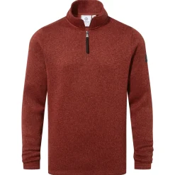 Pearson Mens Knitlook Quarter Zip Fleece - Clay Marl