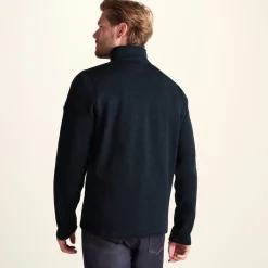 Pearson Mens Knitlook Quarter Zip Fleece - Dark Indigo Marl