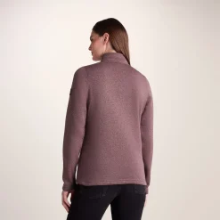 Pearson Womens Knitlook Quarter Zip Fleece - Mauve Marl
