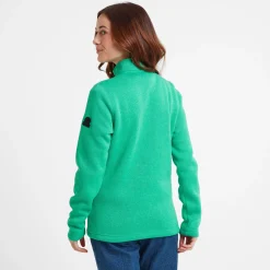 Pearson Womens Knitlook Quarter Zip Fleece - Jade Marl