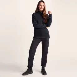 Pearson Womens Knitlook Quarter Zip Fleece - Dark Indigo Marl