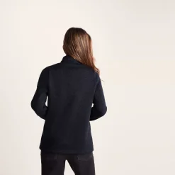 Pearson Womens Knitlook Quarter Zip Fleece - Dark Indigo Marl