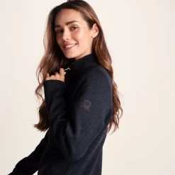Pearson Womens Knitlook Quarter Zip Fleece - Dark Indigo Marl