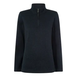 Pearson Womens Knitlook Quarter Zip Fleece - Dark Indigo Marl