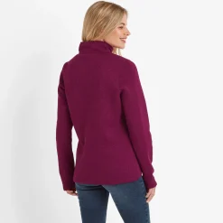 Pearson Womens Knitlook Quarter Zip Fleece - Purple Berry Marl