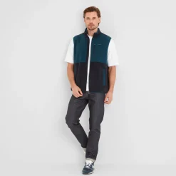 Pensford Mens Microfleece Gilet - Dark Indigo/Petrol Green