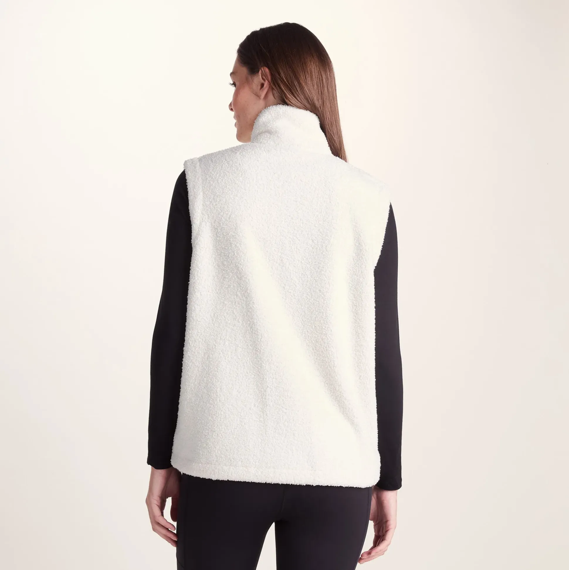 Peyton Womens Relaxed Fit Sherpa Fleece Gilet - Vanilla