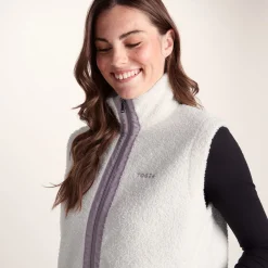 Peyton Womens Relaxed Fit Sherpa Fleece Gilet - Vanilla