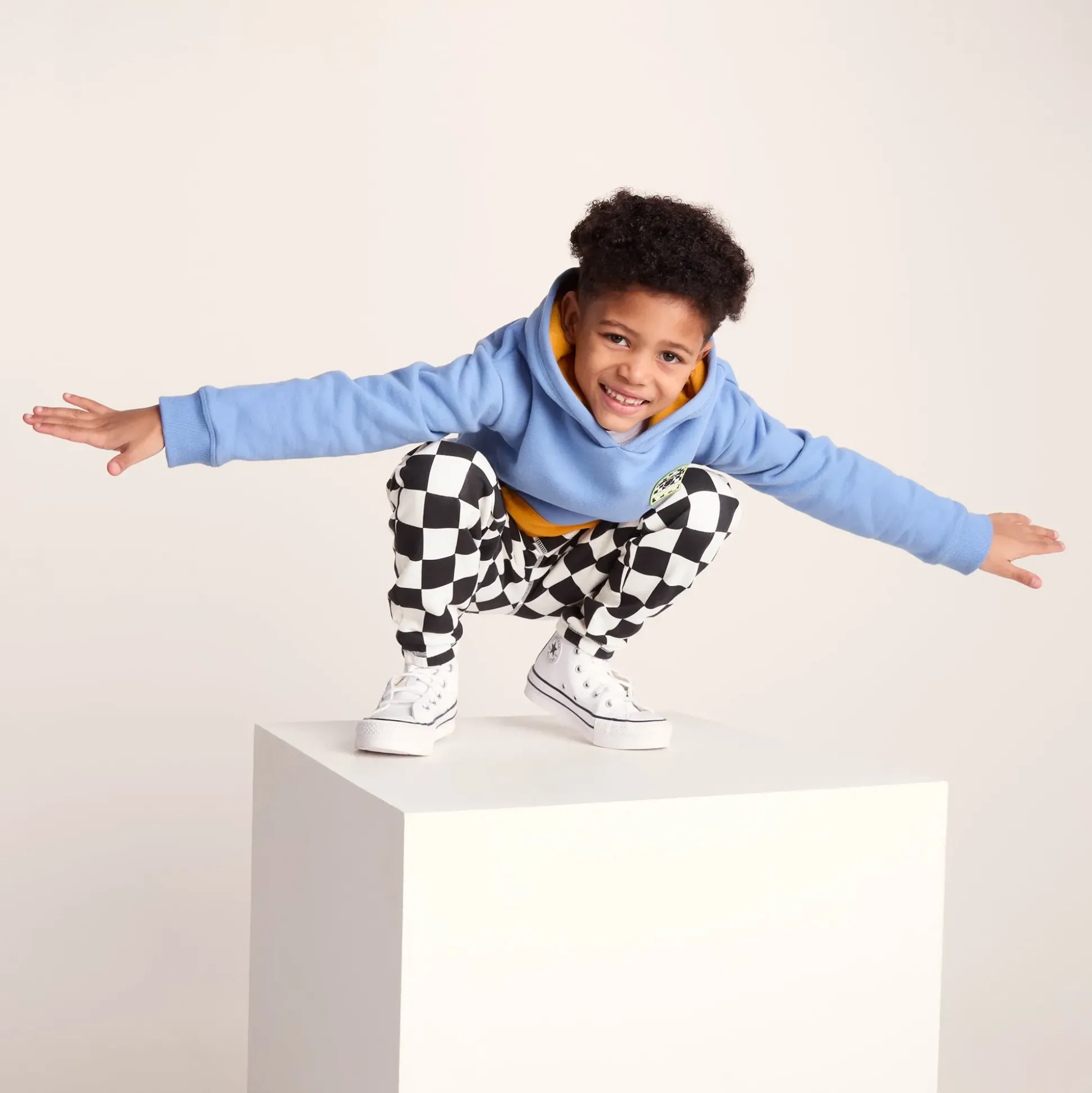 Polypay Kids Shaun the Sheep Sweat Pant - Black Woolly Checkerboard