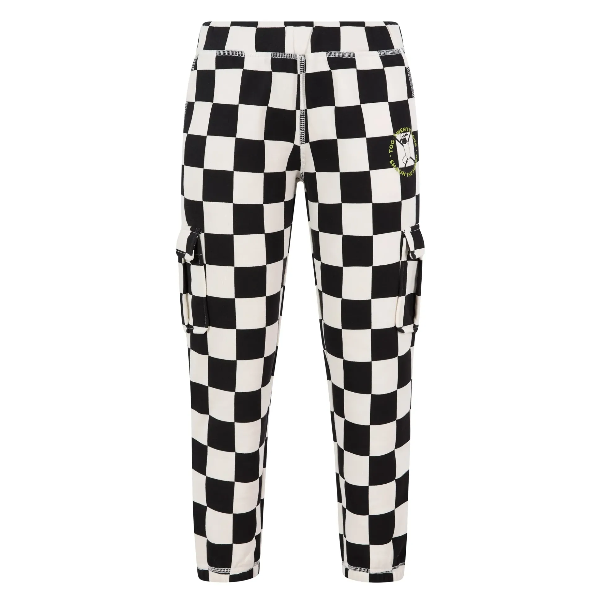 Polypay Kids Shaun the Sheep Sweat Pant - Black Woolly Checkerboard