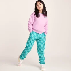 Polypay Kids Shaun the Sheep Sweat Pant - Spearmint/Bubblegum Checkerboard