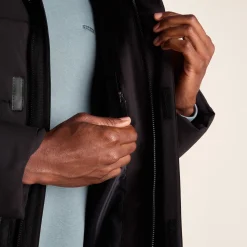 Preece Mens Long Shower Resistant Insulated Jacket - Black