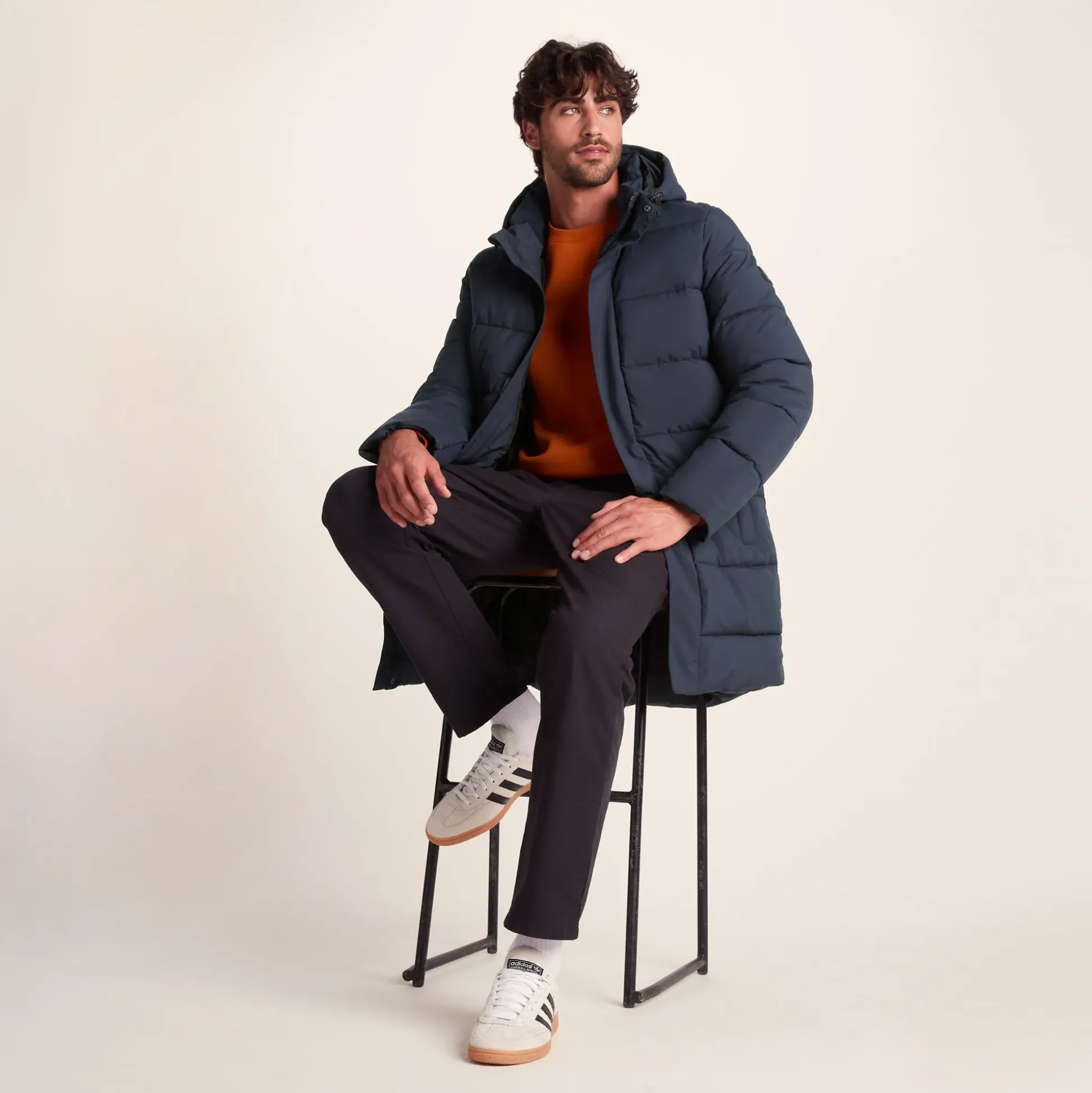 Preece Mens Long Shower Resistant Insulated Jacket - Dark Indigo