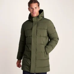 Preece Mens Long Shower Resistant Insulated Jacket - Khaki