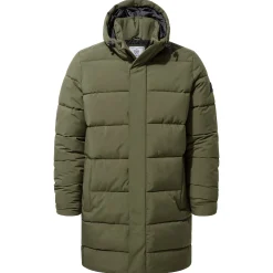 Preece Mens Long Shower Resistant Insulated Jacket - Khaki