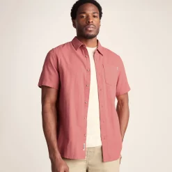 Preston Mens 100% Cotton Supersoft Short Sleeve Shirt - Redwood