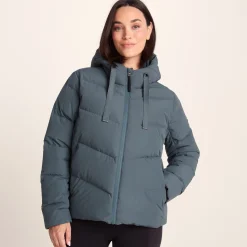 Raleigh Luxe Womens Shower Resistant Down Insulated Jacket - Graphite