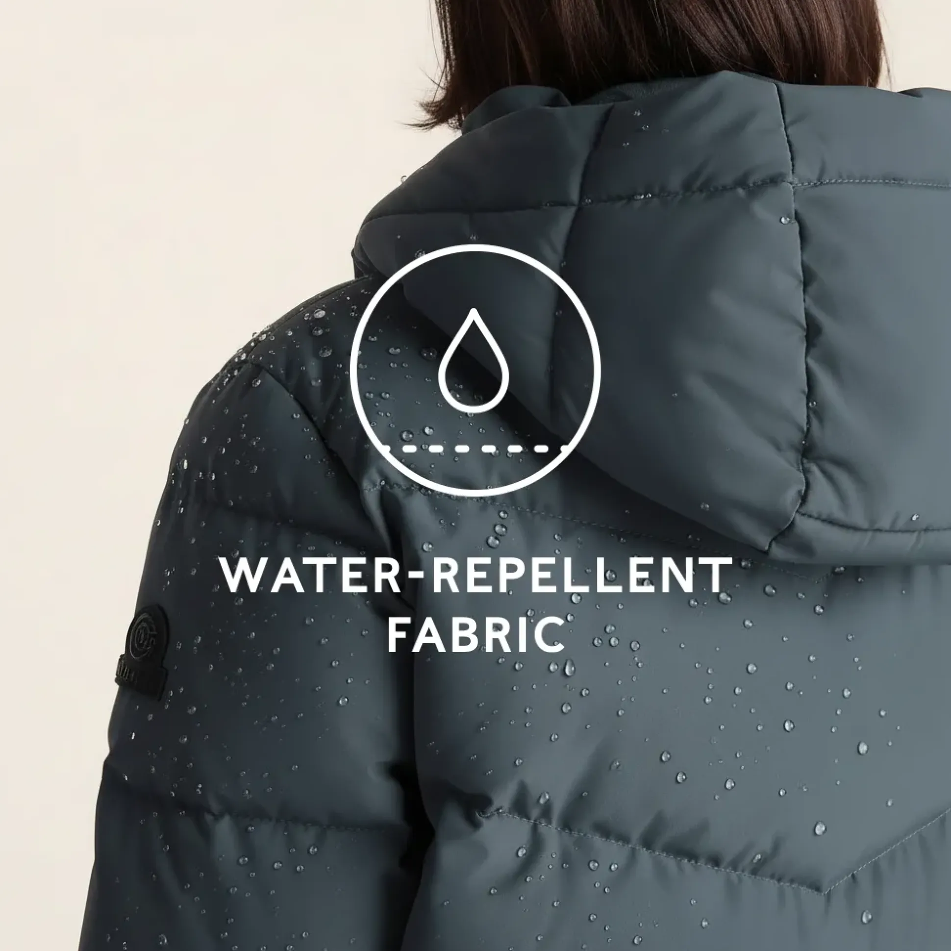 Raleigh Luxe Womens Shower Resistant Down Insulated Jacket - Graphite