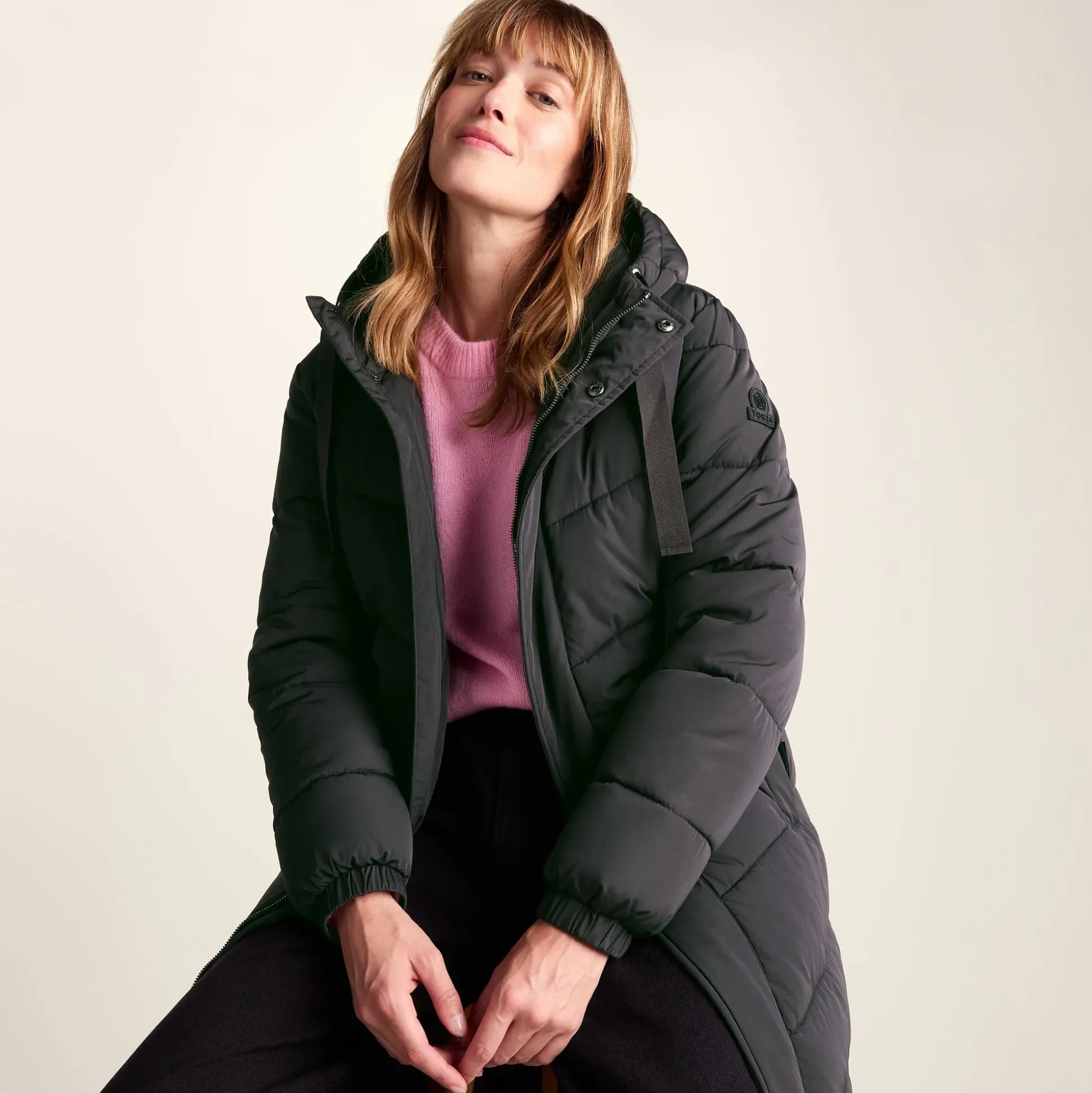 Raleigh Womens Long Insulated Jacket - Washed Black