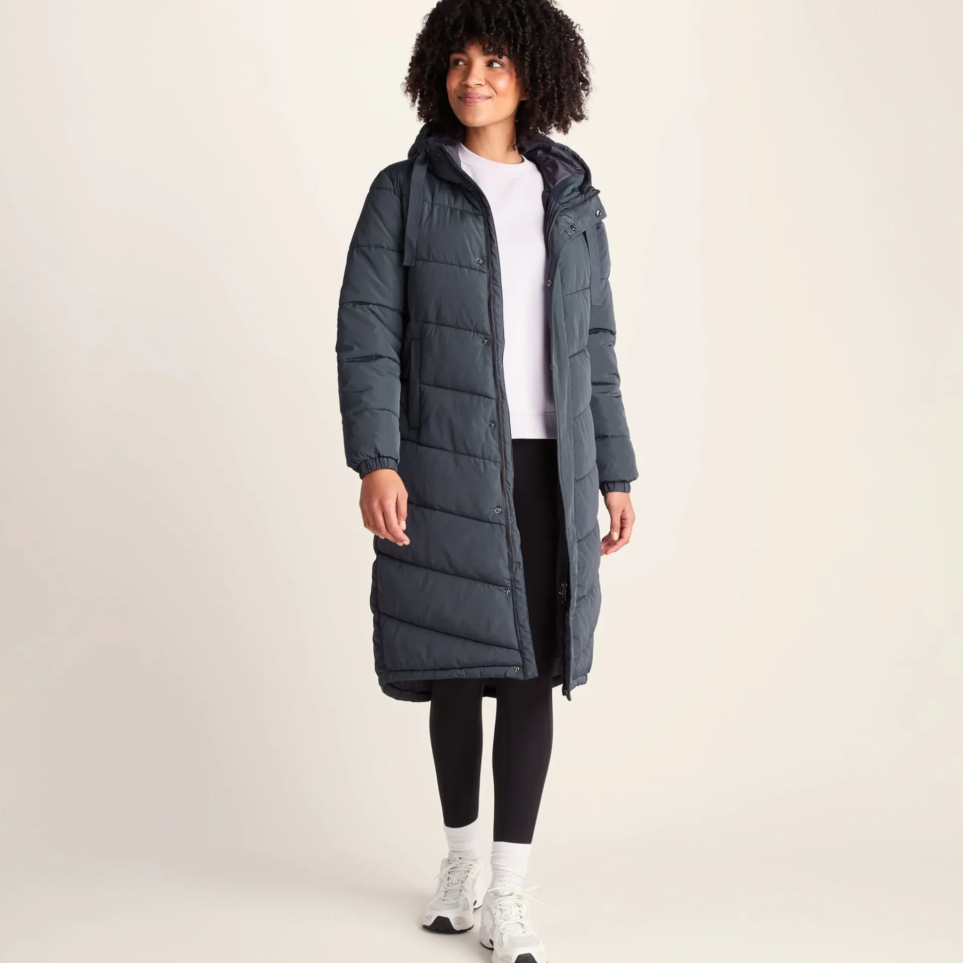 Raleigh Womens Long Insulated Jacket - Washed Blue