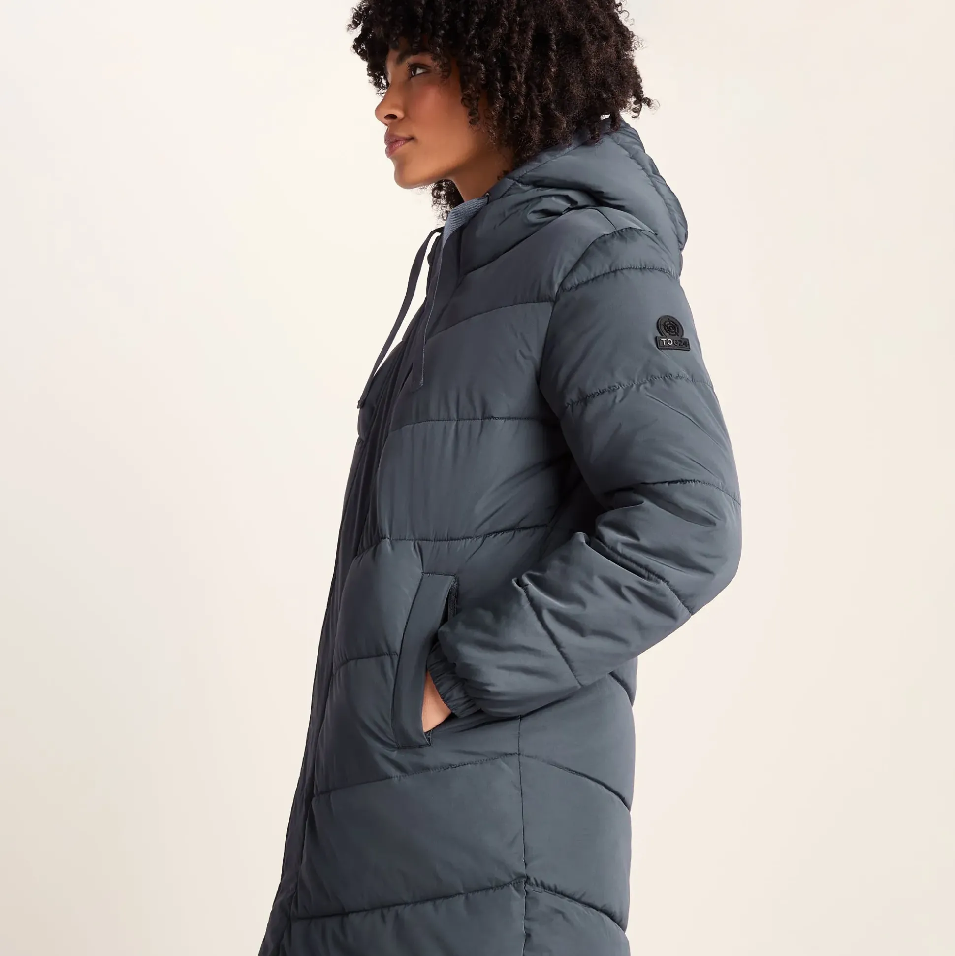 Raleigh Womens Long Insulated Jacket - Washed Blue