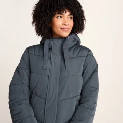 Raleigh Womens Long Insulated Jacket - Washed Blue