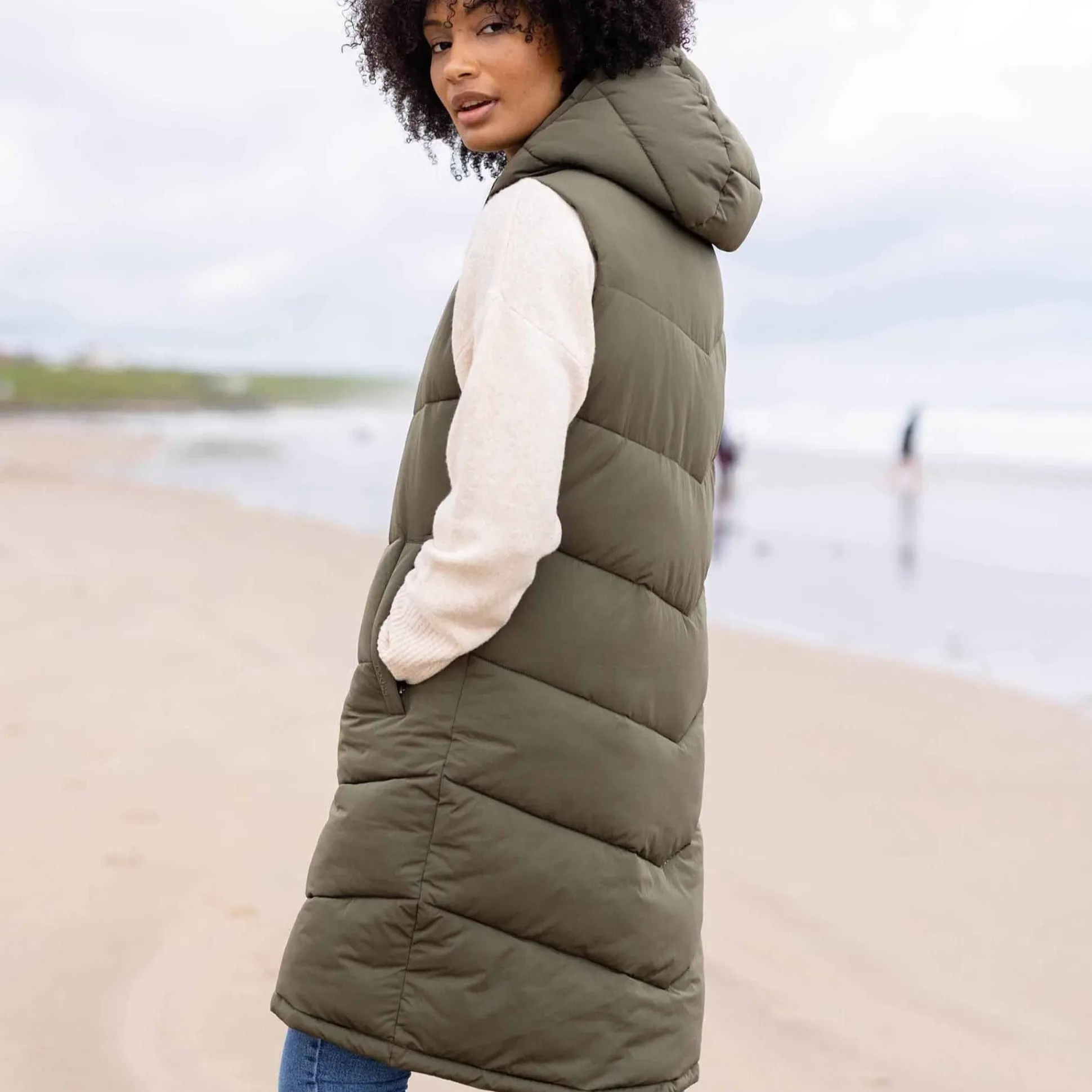 Ranskill Womens Long Insulated Gilet - Khaki