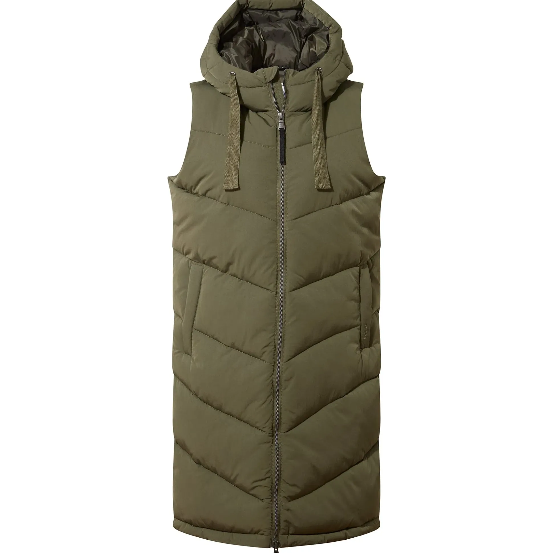 Ranskill Womens Long Insulated Gilet - Khaki
