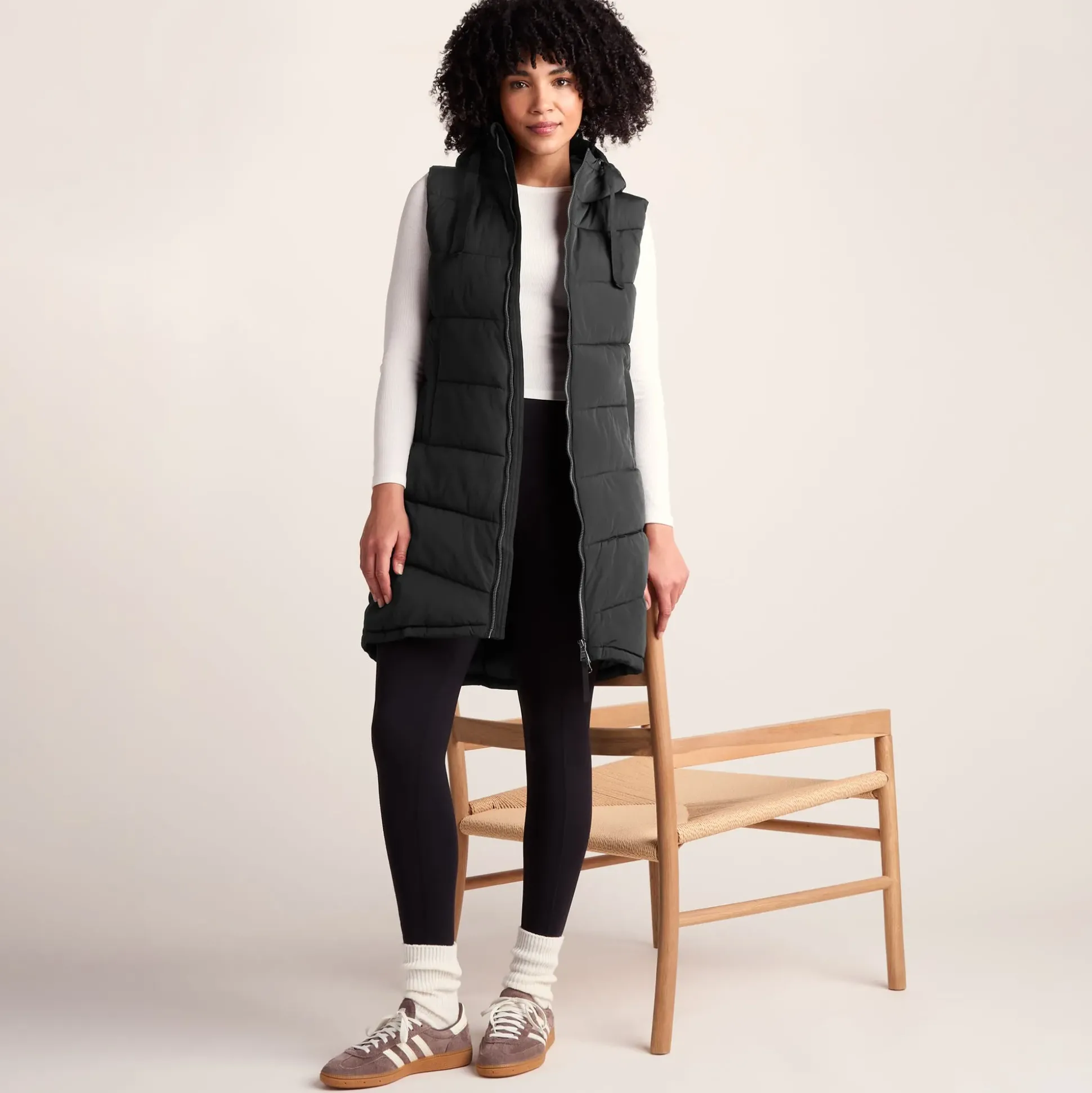 Ranskill Womens Long Insulated Gilet - Washed Black