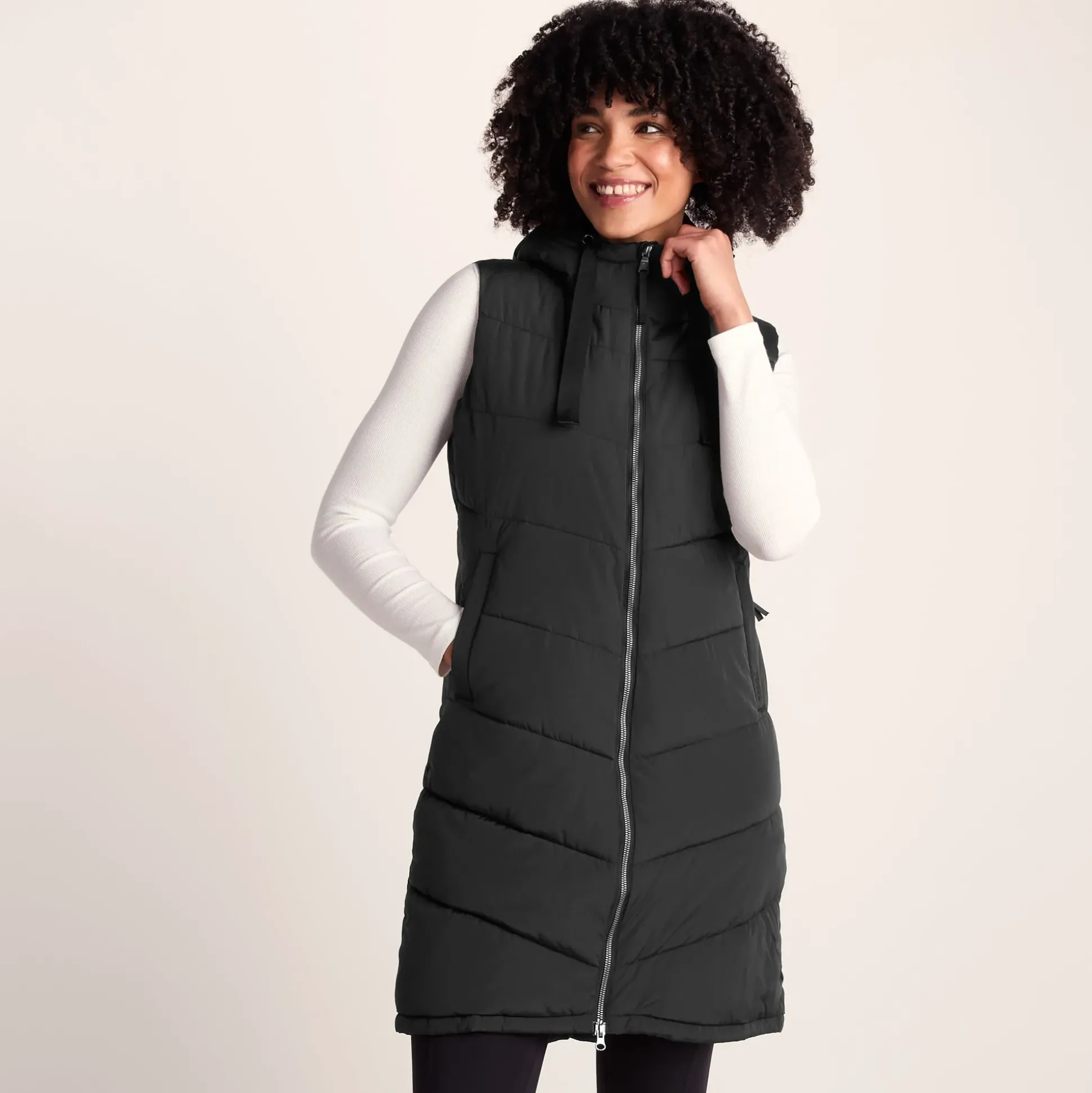 Ranskill Womens Long Insulated Gilet - Washed Black