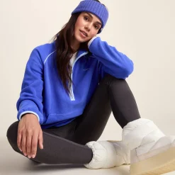 Rawson Womens Relaxed Fit Microfleece Zip Neck - Cobalt Blue