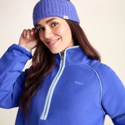 Rawson Womens Relaxed Fit Microfleece Zip Neck - Cobalt Blue