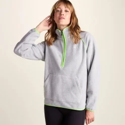 Rawson Womens Relaxed Fit Microfleece Zip Neck - Grey Melange
