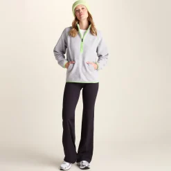 Rawson Womens Relaxed Fit Microfleece Zip Neck - Grey Melange
