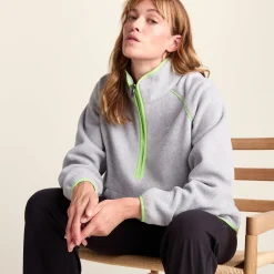 Rawson Womens Relaxed Fit Microfleece Zip Neck - Grey Melange