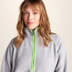 Rawson Womens Relaxed Fit Microfleece Zip Neck - Grey Melange