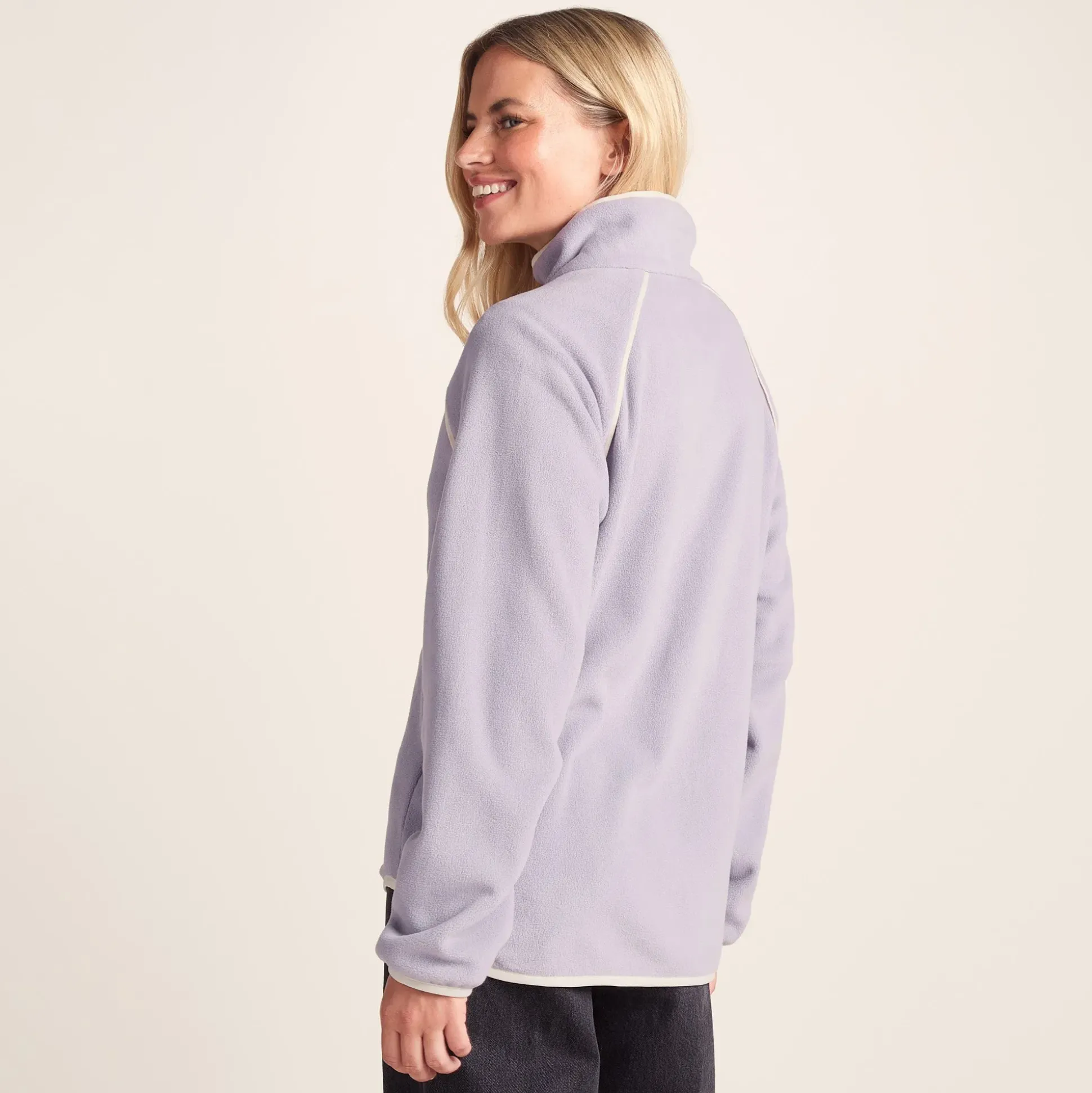 Rawson Womens Relaxed Fit Microfleece Zip Neck - Lavender Grey