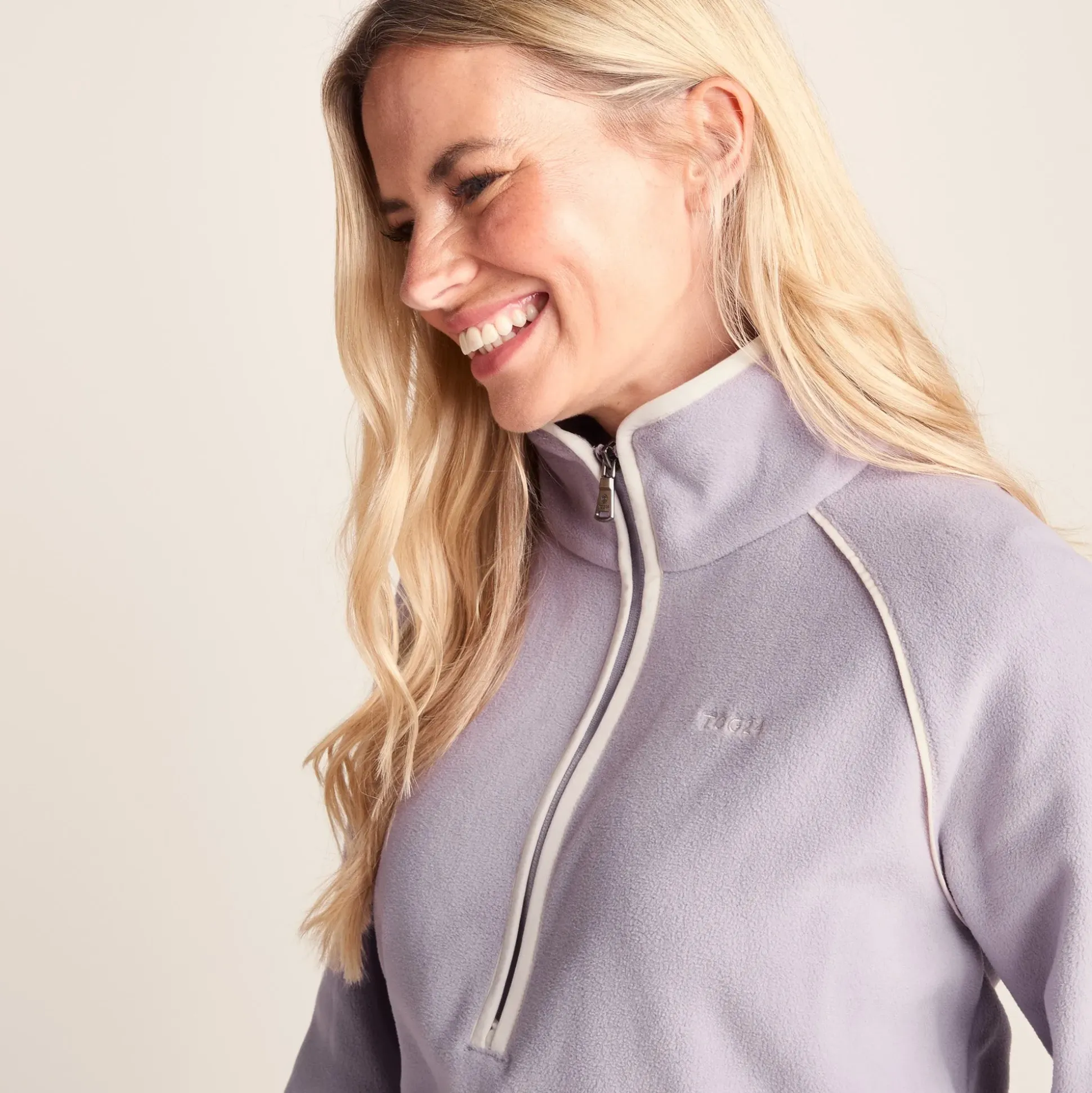 Rawson Womens Relaxed Fit Microfleece Zip Neck - Lavender Grey