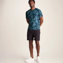 Rayan Mens Performance T-Shirt - Inky Blue Pixel Print