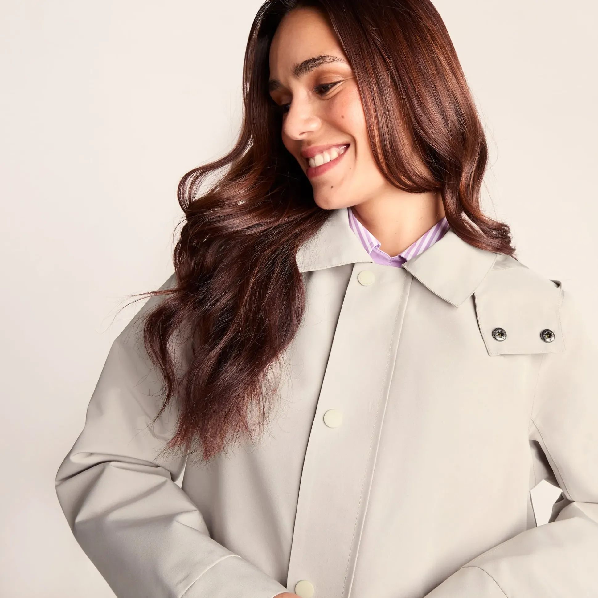 Remi Womens Classic Waterproof Car Coat - Cool Beige